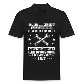Industriemechaniker Harte Arbeit Job Beruf Kollege - Männer Poloshirt - Schwarz - Vorne - Kai (181cm)