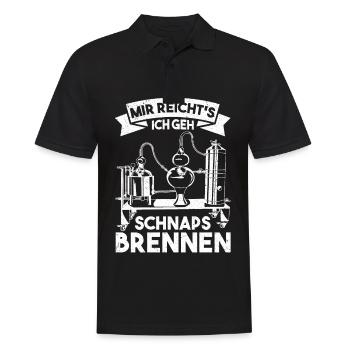 Mir Reicht's Ich Geh Schnaps Brennen - Männer Poloshirt - Schwarz - Vorne - Kai (181cm)