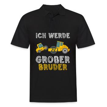 Ich Werde Großer Bruder Straßenwalze Geschwister - Männer Poloshirt - Schwarz - Vorne - Kai (181cm)
