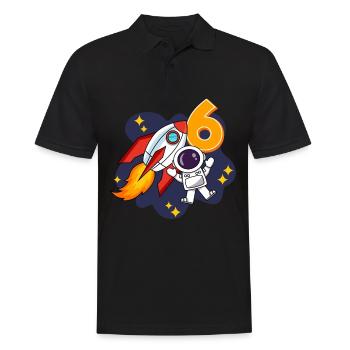 Astronaute spatial de 6 ans 6e anniversaire - Polo Homme - noir - Devant - Kai (181cm)