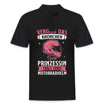 Vergiss Das Krönchen Prinzessin Trägt Motorradhelm - Männer Poloshirt - Schwarz - Vorne - Kai (181cm)