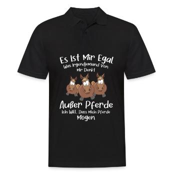 Mir Egal Was jemand Von Mir Denkt Außer Pferde - Männer Poloshirt - Schwarz - Vorne - Kai (181cm)