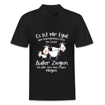 Mir Egal Was jemand Von Mir Denkt Außer Ziegen - Männer Poloshirt - Schwarz - Vorne - Kai (181cm)