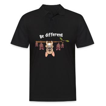 Be Different French Bulldog With Bats - Männer Poloshirt - Schwarz - Vorne - Kai (181cm)