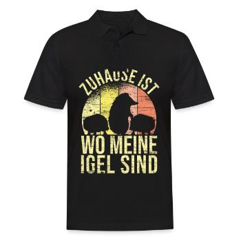 Zuhause ist wo meine Igel sind Tier Wald - Männer Poloshirt - Schwarz - Vorne - Kai (181cm)