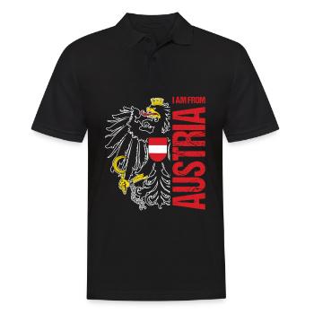 I Am From Austria Österreich - Männer Poloshirt - Schwarz - Vorne - Kai (181cm)