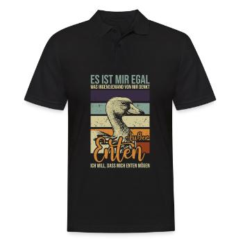 Ente Ich Will Dass Mich Enten Mögen Entenzüchter - Männer Poloshirt - Schwarz - Vorne - Kai (181cm)