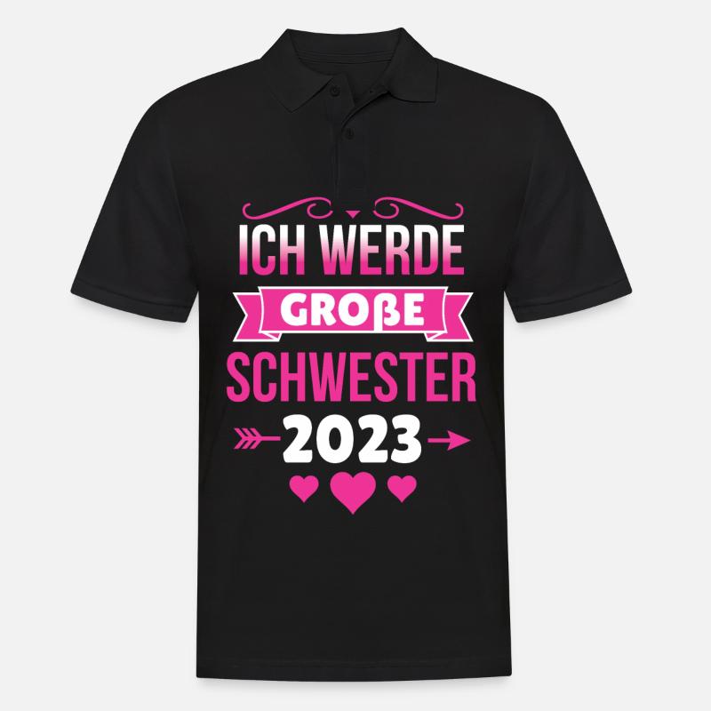 Bald Große Schwester 2023 - Männer Poloshirt - Schwarz