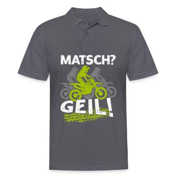 Matsch Geil Motocross Motocrossfahrer Dreckig - Männer Poloshirt - Anthrazit - Vorne - Nico (186cm)