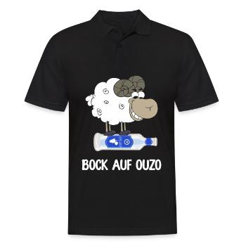 Bock auf Ouzo - Männer Poloshirt - Schwarz - Vorne - Kai (181cm)