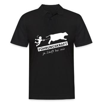 Führungskraft Kuh - Männer Poloshirt - Schwarz - Vorne - Kai (181cm)