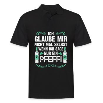 Ich glaube mir nicht wenn ich sage nur ein Pfeffi - Männer Poloshirt - Schwarz - Vorne - Kai (181cm)