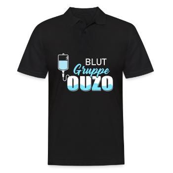 Blutgruppe Ouzo Schnaps Griechenland Saufen - Männer Poloshirt - Schwarz - Vorne - Kai (181cm)