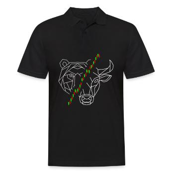 Bulle und Bär die Tiere der Börse und der Aktien - Männer Poloshirt - Schwarz - Vorne - Kai (181cm)