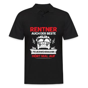 Rentner Auch Der Beste Feuerwehrmann Hört Mal Auf - Männer Poloshirt - Schwarz - Vorne - Kai (181cm)