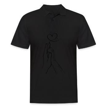 Hund Pfote Mensch - Männer Poloshirt - Schwarz - Vorne - Kai (181cm)