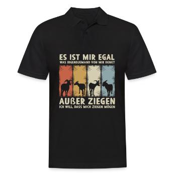 Mir Egal Was jemand Von Mir Denkt Außer Ziegen - Männer Poloshirt - Schwarz - Vorne - Kai (181cm)