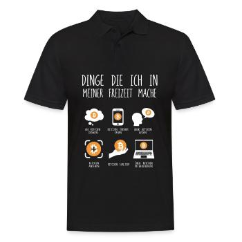 Dinge die ich in meiner Freizeit mache Bitcoin - Männer Poloshirt - Schwarz - Vorne - Kai (181cm)