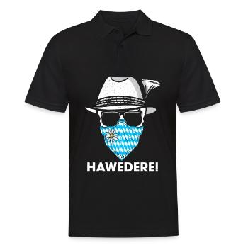 Hawedere Hallo Bayern bayrischer Dialekt - Männer Poloshirt - Schwarz - Vorne - Kai (181cm)