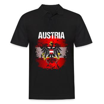 Austria Flag - Männer Poloshirt - Schwarz - Vorne - Kai (181cm)