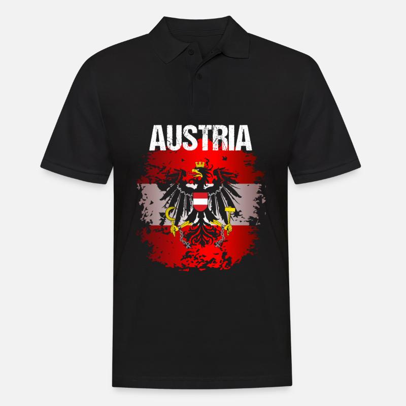 Austria Flag - Männer Poloshirt - Schwarz