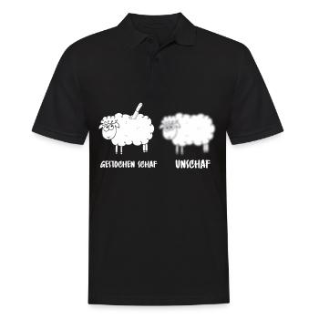 Schaf Unschaf Gestochen Schaf Schafe Brillenträger - Männer Poloshirt - Schwarz - Vorne - Kai (181cm)