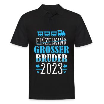 Großer Bruder 2023 Zug Eisenbahn - Männer Poloshirt - Schwarz - Vorne - Kai (181cm)