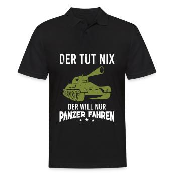 Panzer Der Tut Nix Der Will Nur Panzer Fahren - Männer Poloshirt - Schwarz - Vorne - Kai (181cm)