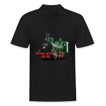 Dampflok Zug I Eisenbahn Lokomotive - Männer Poloshirt - Schwarz - Vorne - Kai (181cm)