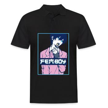 Femboy Aesthetic Japanese Anime Boy Crossdressing - Männer Poloshirt - Schwarz - Vorne - Kai (181cm)