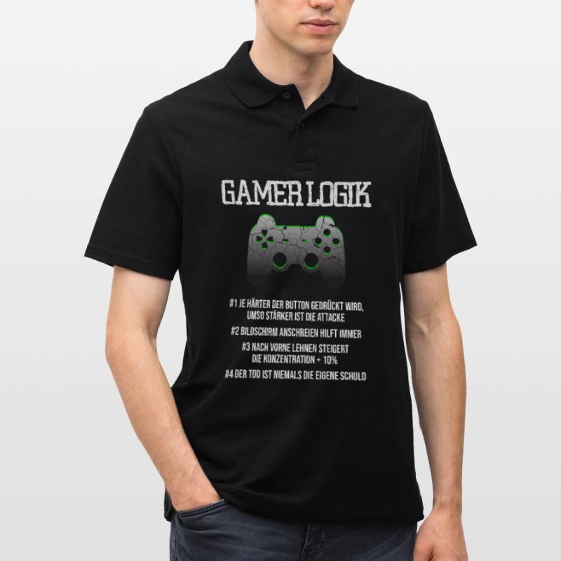 Gamer Logik Computer PC Controller Zocker Jungs Männer Poloshirt