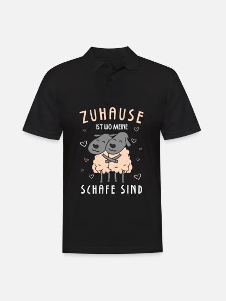 Zuhause Ist Wo Meine Schafe Sind Schäfer - Männer Poloshirt - Schwarz