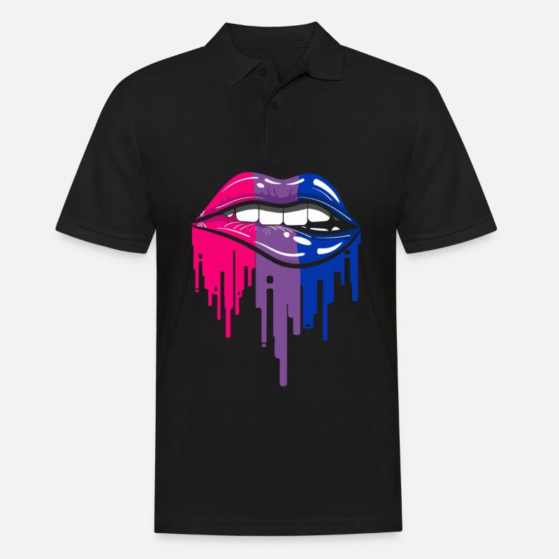 Bisexuelle Lippen - Männer Poloshirt - Schwarz