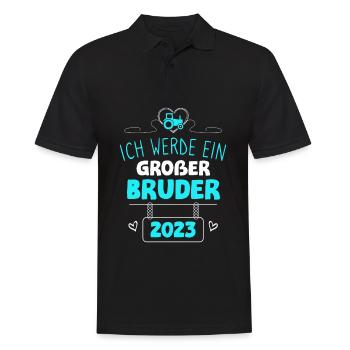 Bald Großer Bruder 2023 Traktor - Männer Poloshirt - Schwarz - Vorne - Kai (181cm)