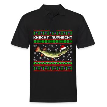 Knecht Ruphecht Hecht Ugly Christmas Angeln - Männer Poloshirt - Schwarz - Vorne - Kai (181cm)