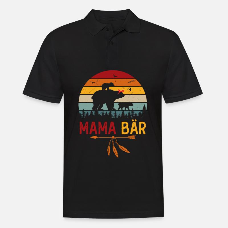 MamaBär - Männer Poloshirt - Schwarz