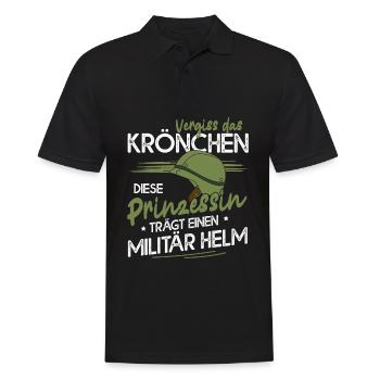 Vergiss Das Krönchen Prinzessin Trägt Militär Helm - Männer Poloshirt - Schwarz - Vorne - Kai (181cm)