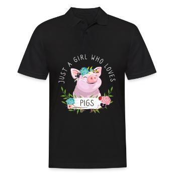 Just A Girl Who Loves Pigs - Männer Poloshirt - Schwarz - Vorne - Kai (181cm)