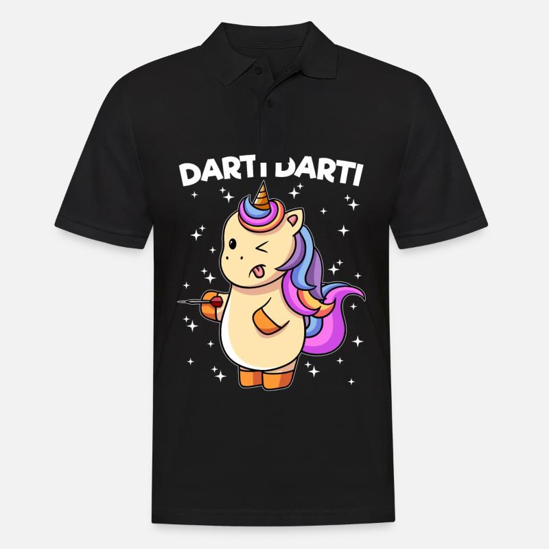 Darti Darti Einhorn - Männer Poloshirt - Schwarz