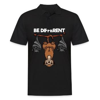 Be Different Erdmännchen und Fledermäuse - Männer Poloshirt - Schwarz - Vorne - Kai (181cm)