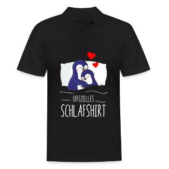 Offizielles Schlafshirt Pinguin Nachthemd Schlaf - Männer Poloshirt - Schwarz - Vorne - Kai (181cm)