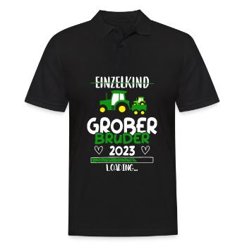 Großer Bruder 2023 Traktor - Männer Poloshirt - Schwarz - Vorne - Kai (181cm)