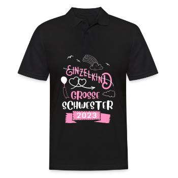 Einzelkind Große Schwester 2023 - Männer Poloshirt - Schwarz - Vorne - Kai (181cm)