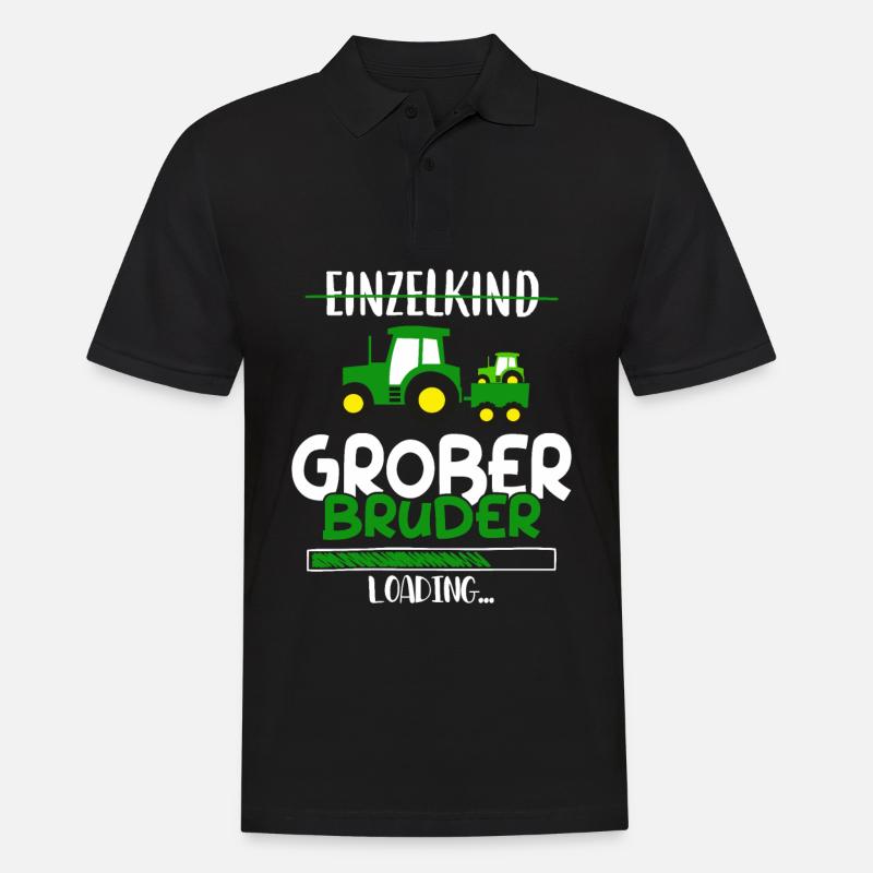 Einzelkind Großer Bruder Loading Traktor - Männer Poloshirt - Schwarz
