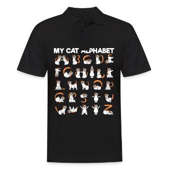 Mein Katzenalphabet ABC Katzen Buchstaben Katze - Männer Poloshirt - Schwarz - Vorne - Kai (181cm)