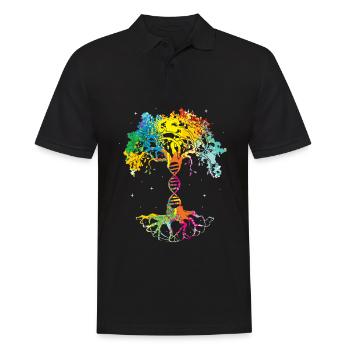 Baum des Lebens DNA Wissenschaft Baum des Wissens - Männer Poloshirt - Schwarz - Vorne - Kai (181cm)