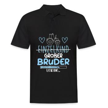 Einzelkind Großer Bruder Loading Traktor - Männer Poloshirt - Schwarz - Vorne - Kai (181cm)
