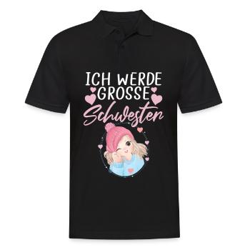 Ich Werde Große Schwester 2023 - Männer Poloshirt - Schwarz - Vorne - Kai (181cm)