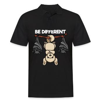 Be Different Labrador mit Fledermäusen - Männer Poloshirt - Schwarz - Vorne - Kai (181cm)