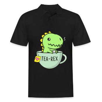 Tea Rex Dinosaurier Tyrannosaurus Rex Teetasse Tee - Männer Poloshirt - Schwarz - Vorne - Kai (181cm)